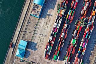 Container on the ship